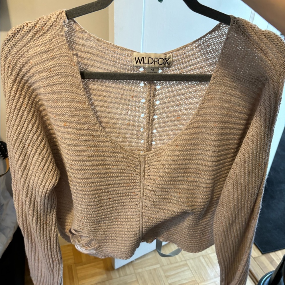 Wild fox distressed sweater
